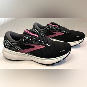 Brooks Ghost 14 Lace Up Running Shoes Black/Pink Women’s Size US 8 B(Medium)